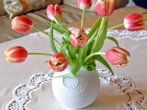 Flowerholdertop for Vase in White Natural Versatile Plastic