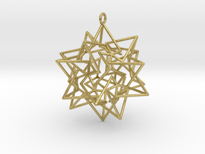 Star Dodecahedron Pendant in Natural Brass