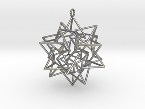 Star Dodecahedron Pendant in Natural Silver