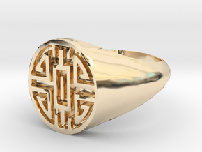Wealth - Lady Signet Ring in 14k Gold Plated Brass: 3 / 44