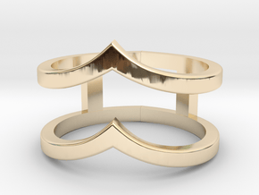 Double Chevron Ring in 14K Yellow Gold