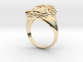 Skull Ring  in 14k Gold Plated Brass: 7 / 54