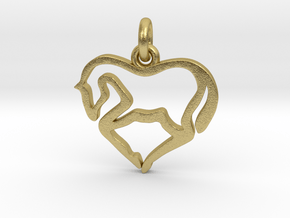 Horse Heart in Natural Brass (Interlocking Parts)