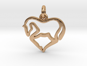 Horse Heart in Polished Bronze (Interlocking Parts)