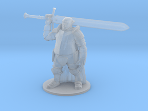 Ogre in Plate Armor with Sword in Smooth Fine Detail Plastic
