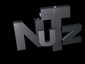 NuTz Letters in Polished Bronzed Silver Steel