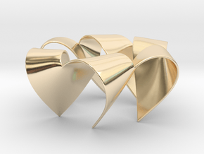 Folded Hexagram 2 in 14k Gold Plated Brass: Small