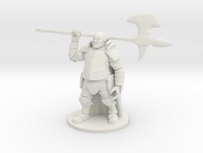 Ogre in Plate Armor with  Halberd in White Natural Versatile Plastic