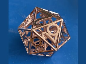 D20 Balanced - Numbers Only in 14k Rose Gold Plated Brass