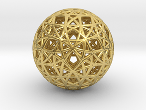 Omega Matter  Seed of  Life Cube in Polished Brass
