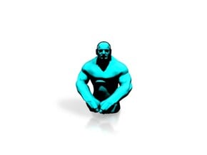 Small Grappler - Cyan in Full Color Sandstone