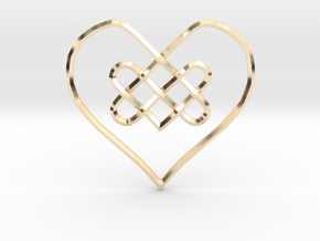 Knotty Heart Pendant in 14k Gold Plated Brass