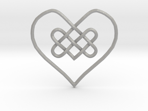 Knotty Heart Pendant in Aluminum