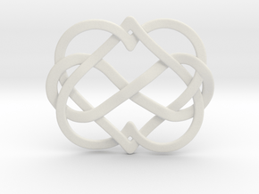 2 Hearts Inifinity Pendant in White Natural Versatile Plastic