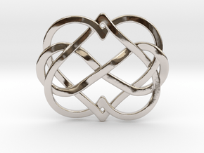 2 Hearts Inifinity Pendant in Platinum