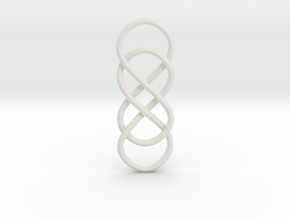 Double Infinity pendant in White Natural Versatile Plastic