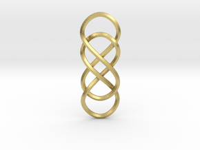 Double Infinity pendant in Natural Brass