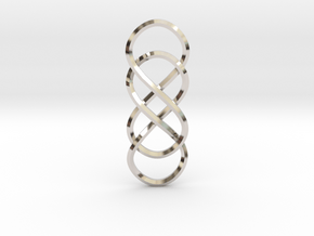 Double Infinity pendant in Rhodium Plated Brass