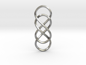 Double Infinity pendant in Natural Silver