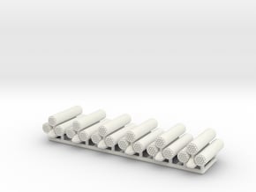 (1:100) x6 Rocket Launcher Triplet in White Natural Versatile Plastic