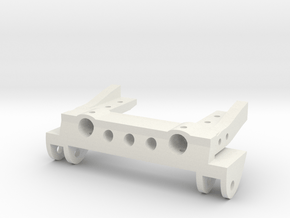 SCX10 Front Leaf Spring Hanger w/ Servo Mount in White Natural Versatile Plastic