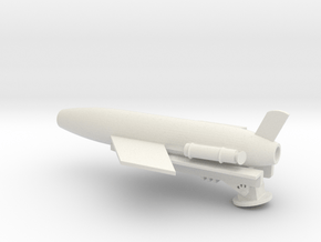 1/128 Scale Regulus Sub Launcher with Missile in White Natural Versatile Plastic