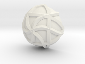 3K Collection - Line Hexa Ring (Top) in White Natural Versatile Plastic