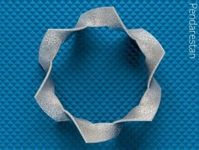 Folded Hexagram in Polished Nickel Steel: Small