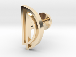 Letter D in 14k Gold Plated Brass