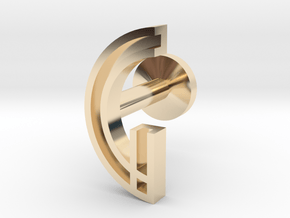 Letter G in 14k Gold Plated Brass