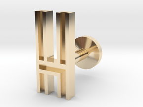Letter H in 14k Gold Plated Brass