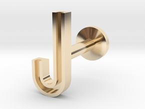Letter J in 14k Gold Plated Brass