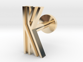 Letter K in 14k Gold Plated Brass
