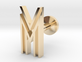 Letter M / W in 14k Gold Plated Brass