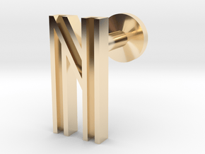 Letter N in 14k Gold Plated Brass