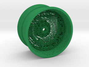 RC Car Rim 1:14 Hexagonal Grid 03 in Green Processed Versatile Plastic