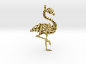 Flamingo Pendant in Natural Brass