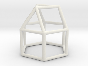0767 J18 Elongated Triangular Cupola E (a=1cm) #1 in White Natural Versatile Plastic