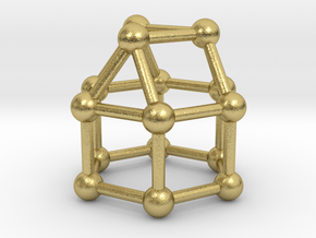 0769 J18 Elongated Triangular Cupola (a=1cm) #3 in Natural Brass