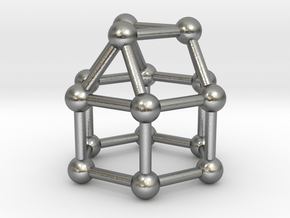 0769 J18 Elongated Triangular Cupola (a=1cm) #3 in Natural Silver