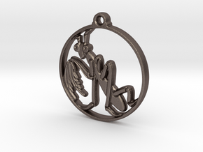 Mantis Pendant in Polished Bronzed-Silver Steel