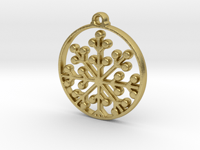 Floral Pendant VII in Natural Brass