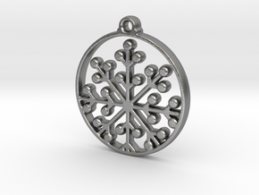Floral Pendant VII in Natural Silver