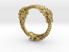 The Elder Scrolls Ring Pendant in Natural Brass