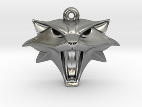 Witcher Cat School Pendant in Natural Silver