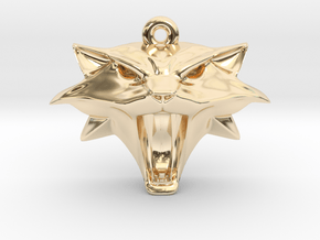Witcher Cat School Pendant in 14k Gold Plated Brass