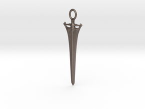 Dragonslayer Swordspear pendant in Polished Bronzed-Silver Steel