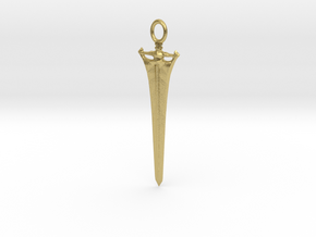 Dragonslayer Swordspear pendant in Natural Brass