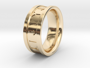 Rune Ring - Size 10 in 14k Gold Plated Brass