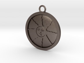 Sunlight Medal in Polished Bronzed-Silver Steel